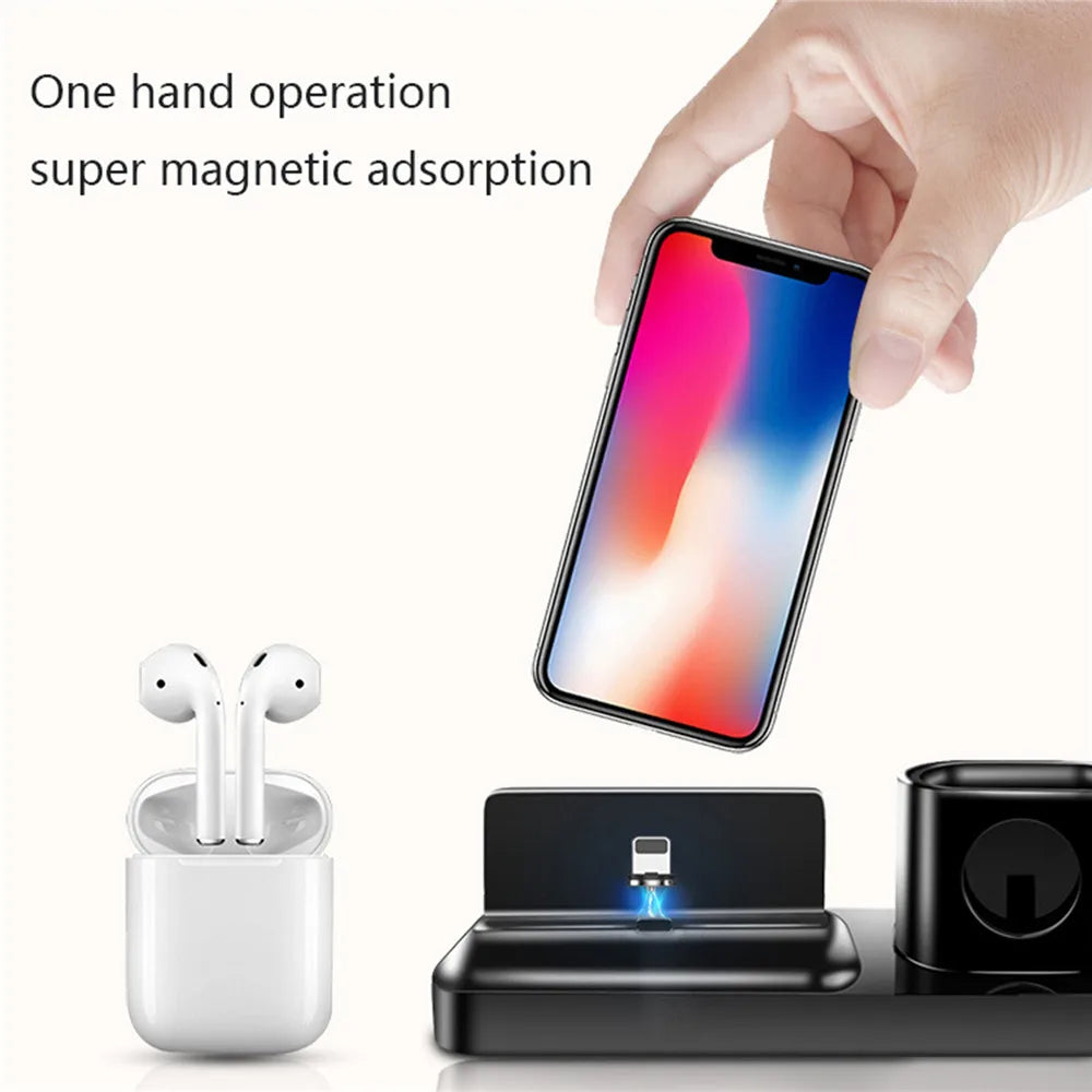 3 in 1 Magnetic Charging Dock Fast Charging Qi Wireless Charger Stand