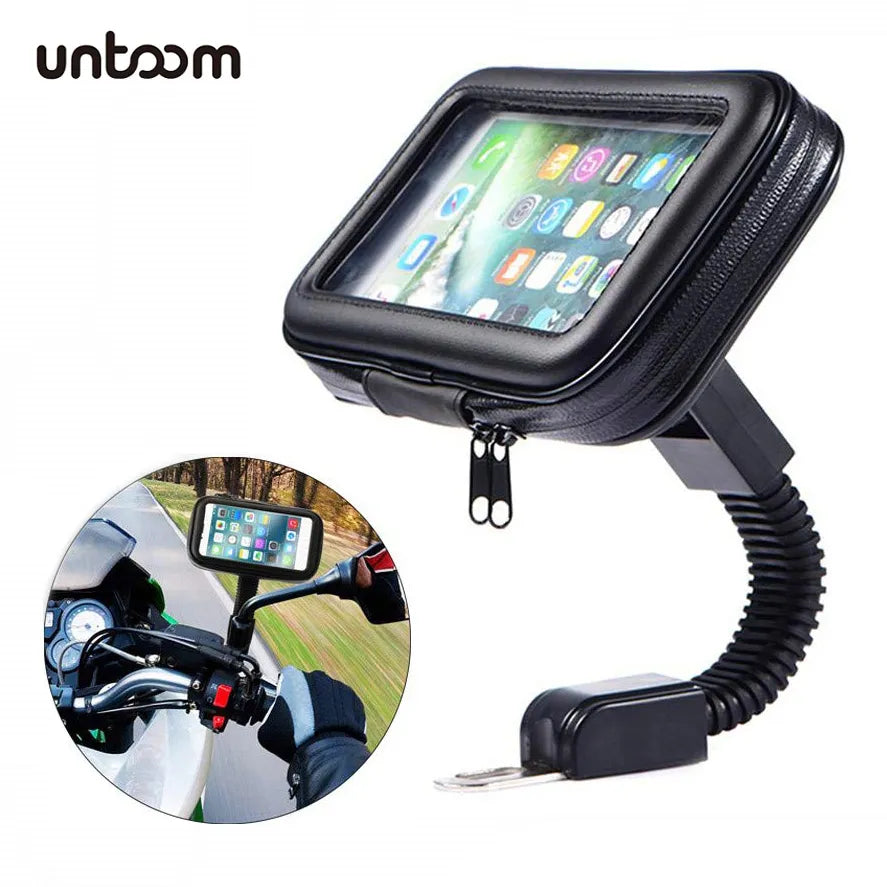 Motorcycle Telephone Holder Support Moto Bicycle Rear View Mirror Stand Mount