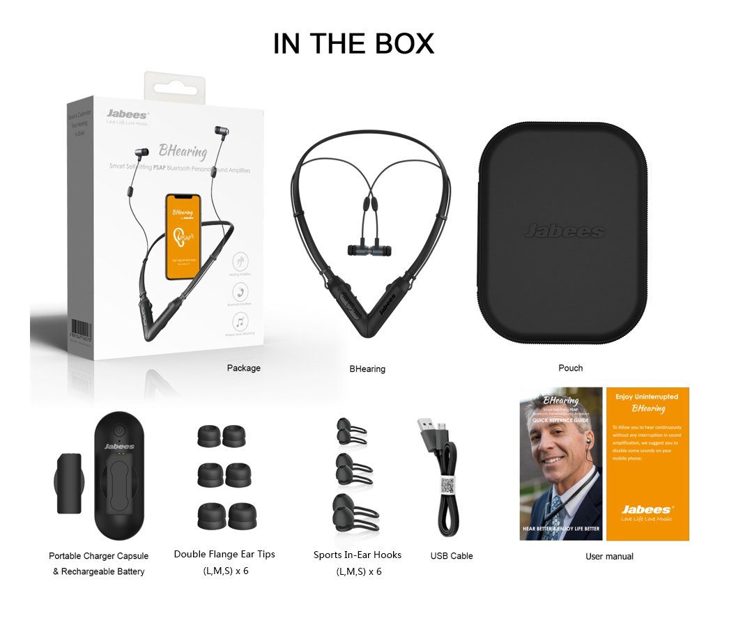 Digital Self-Fitting PSAP Bluetooth Personal Sound Amplifiers