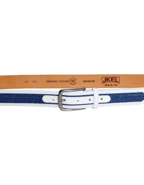 Load image into Gallery viewer, Swindon White Blue Leather Men Belt
