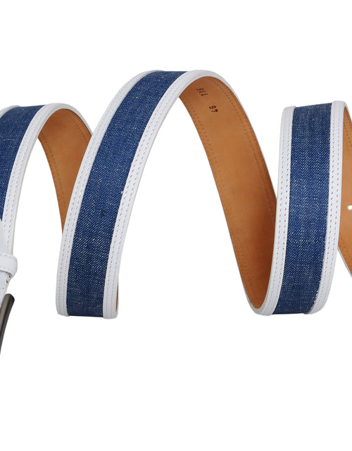 Load image into Gallery viewer, Swindon White Blue Leather Men Belt
