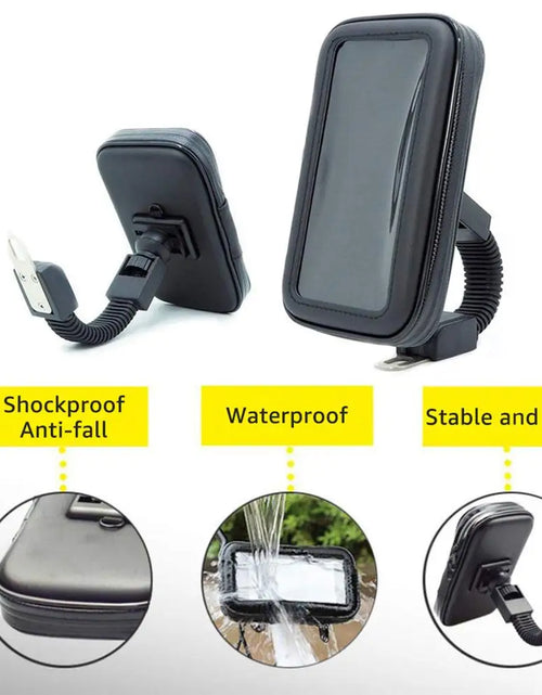 Load image into Gallery viewer, Motorcycle Telephone Holder Support Moto Bicycle Rear View Mirror Stand Mount
