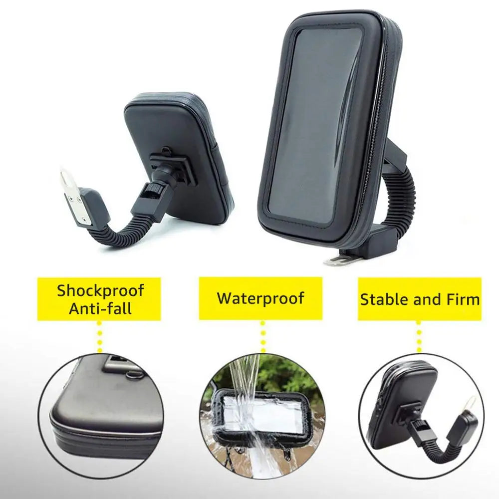 Motorcycle Telephone Holder Support Moto Bicycle Rear View Mirror Stand Mount